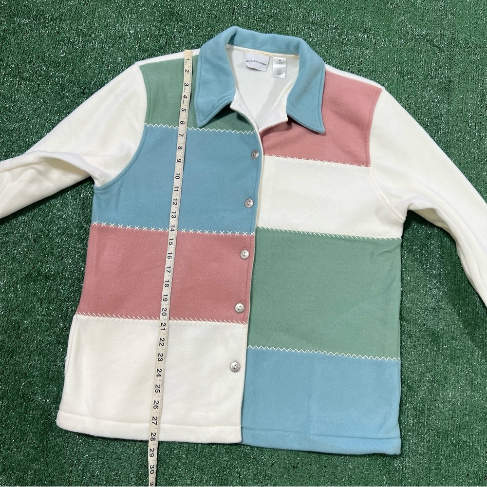 Alfred Dunner Multicolor Button Down Fleece Jacket - image 7